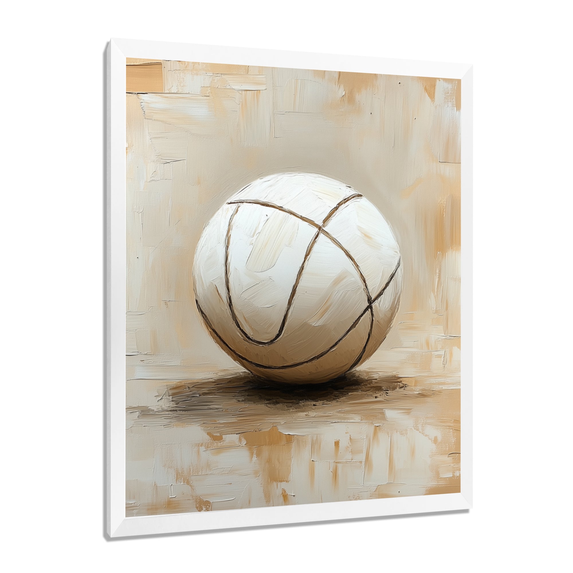 White Volleyball Ballon Minimalism Vibes - Volleyball Canvas Wall Art