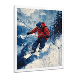 Red Ski Big Air Accented With Blue I - Skiing Canvas Wall Art
