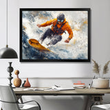 Yellow Wakeboard Big Air Accented With Grey I - Winter Sport Canvas Wall Art