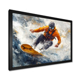 Yellow Wakeboard Big Air Accented With Grey I - Winter Sport Canvas Wall Art