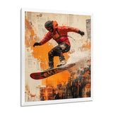 Yellow Wakeboard Big Air Accented With Black - Winter Sport Canvas Wall Art