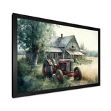 Tractor In Barn I - Truck Canvas Wall Art