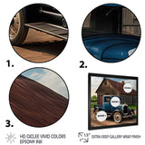 30S Ford Car In Barn II Framed Print Vibrant Black - 1.5"Width