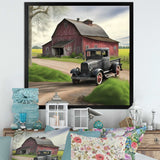30S Ford Car In Barn III Framed Print Vibrant Gold - 1.5"Width