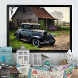 30S Ford Car In Barn V Framed Print Vibrant Gold - 1.5"Width