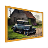 30S Ford Car In Barn V Framed Print Vibrant Gold - 1.5"Width