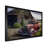 30S Ford Car In Barn VI Framed Print Vibrant Black - 1.5"Width