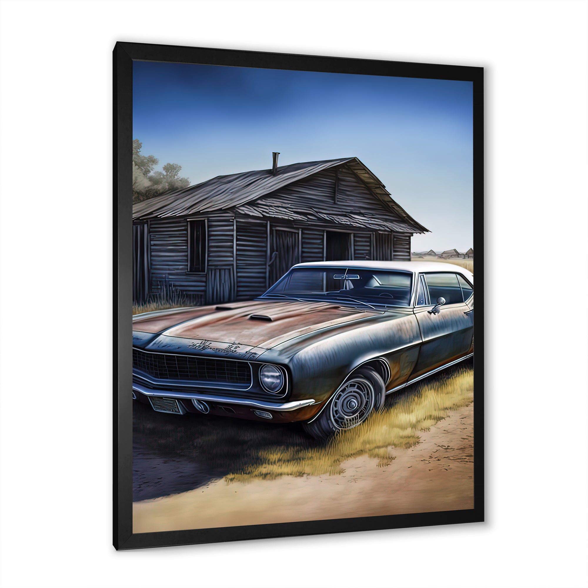 Old True In Barn - Car Old American Canvas Wall Art