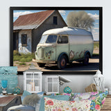 Old Milk Delivery In Barn - Car Old American Canvas Wall Art