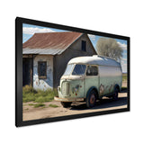 Old Milk Delivery In Barn - Car Old American Canvas Wall Art