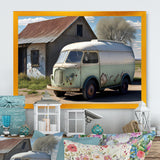 Old Milk Delivery In Barn - Car Old American Canvas Wall Art