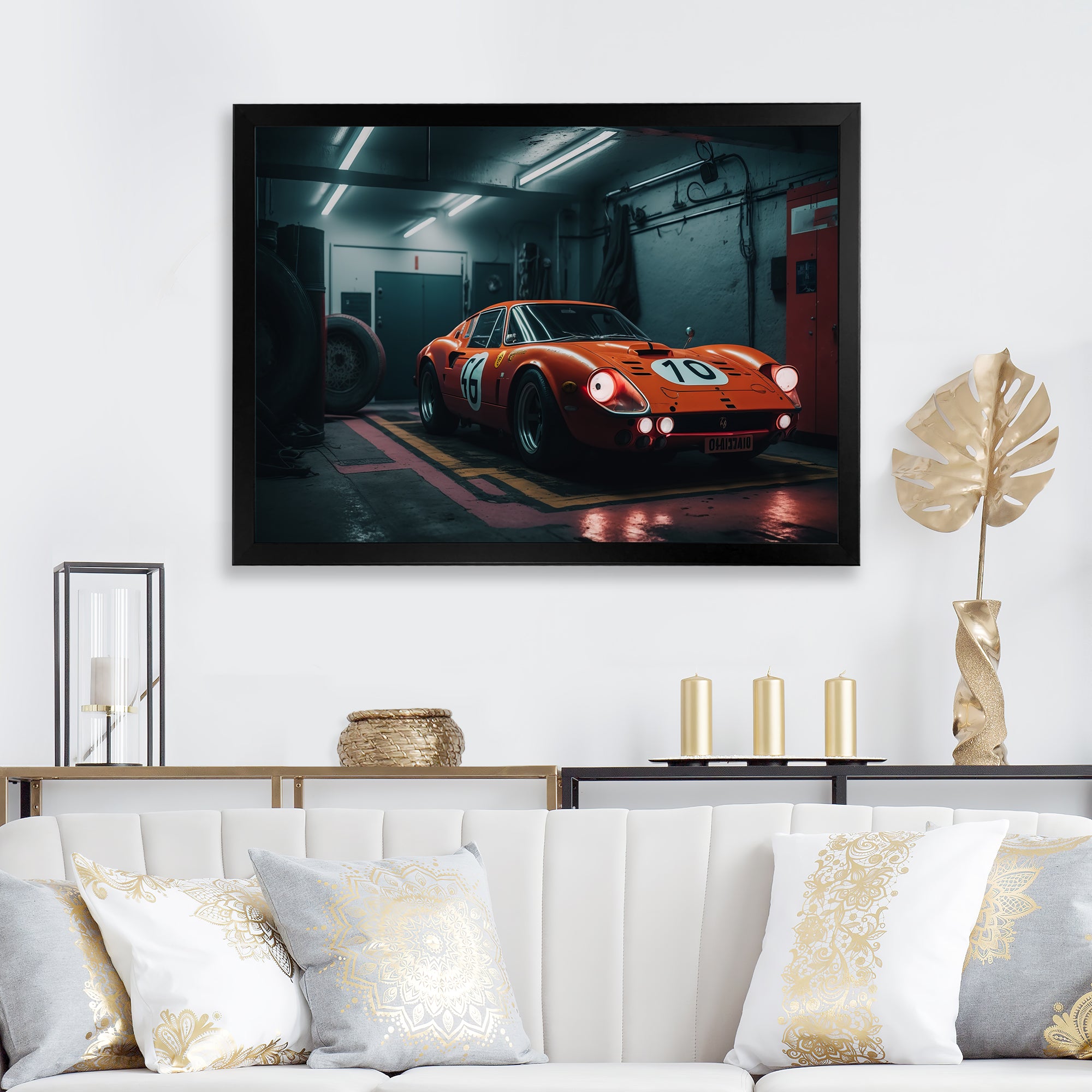 Orange Exotic Car Photography - Cars Race Exotic Canvas Wall Art