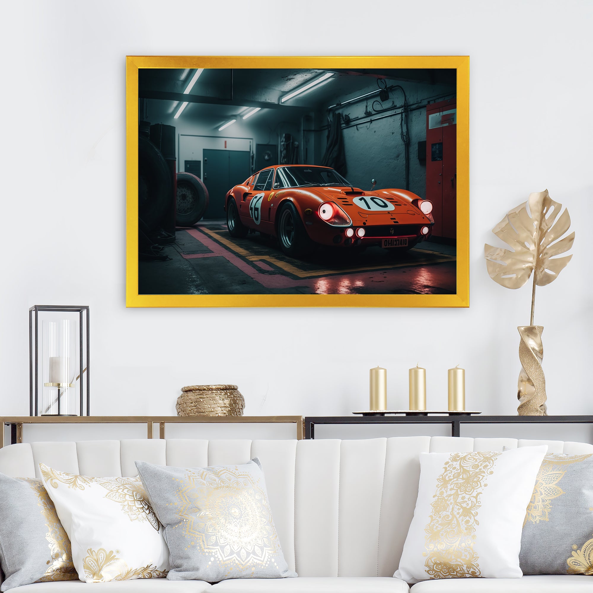 Orange Exotic Car Photography - Cars Race Exotic Canvas Wall Art