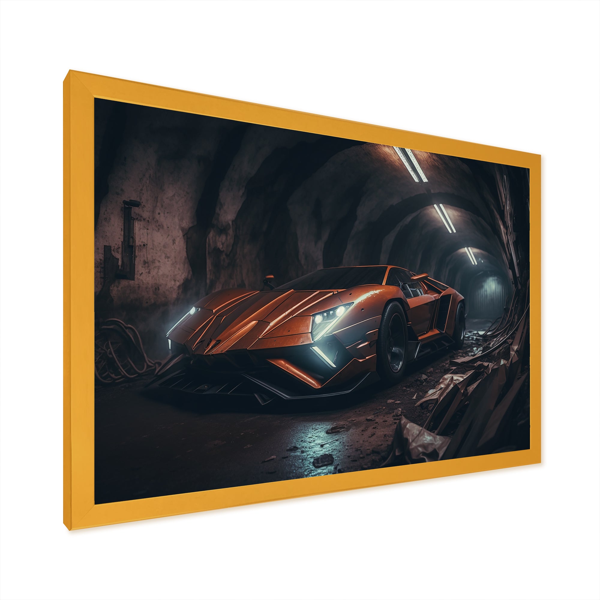 Orange Body kit Exotic Car Photography - Cars Race Exotic Canvas Wall Art