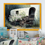 Flower Old Cottage Caravan I - Car Old American Canvas Wall Art