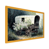Flower Old Cottage Caravan I - Car Old American Canvas Wall Art