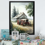 Tractor At The Barn In Summer I - Car Old American Canvas Wall Art