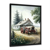 Tractor At The Barn In Summer I - Car Old American Canvas Wall Art