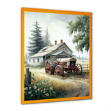 Tractor At The Barn In Summer I - Car Old American Canvas Wall Art