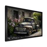 Vintage Car At The Barn - Car Old American Canvas Wall Art