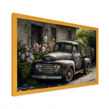 Vintage Car At The Barn - Car Old American Canvas Wall Art