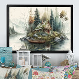 Fishing House By The Lake I - Hunting & Fishing Canvas Wall Art