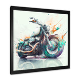 Modern Vibrant Motorcycle - Motorcycle Canvas Wall Art