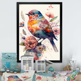 Cute Bird Floral Art - Bird Wall Decor