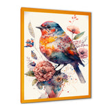 Cute Bird Floral Art - Bird Wall Decor