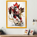 Canadian Hockey Player In Action I - Sport Hockey Canvas Wall Art