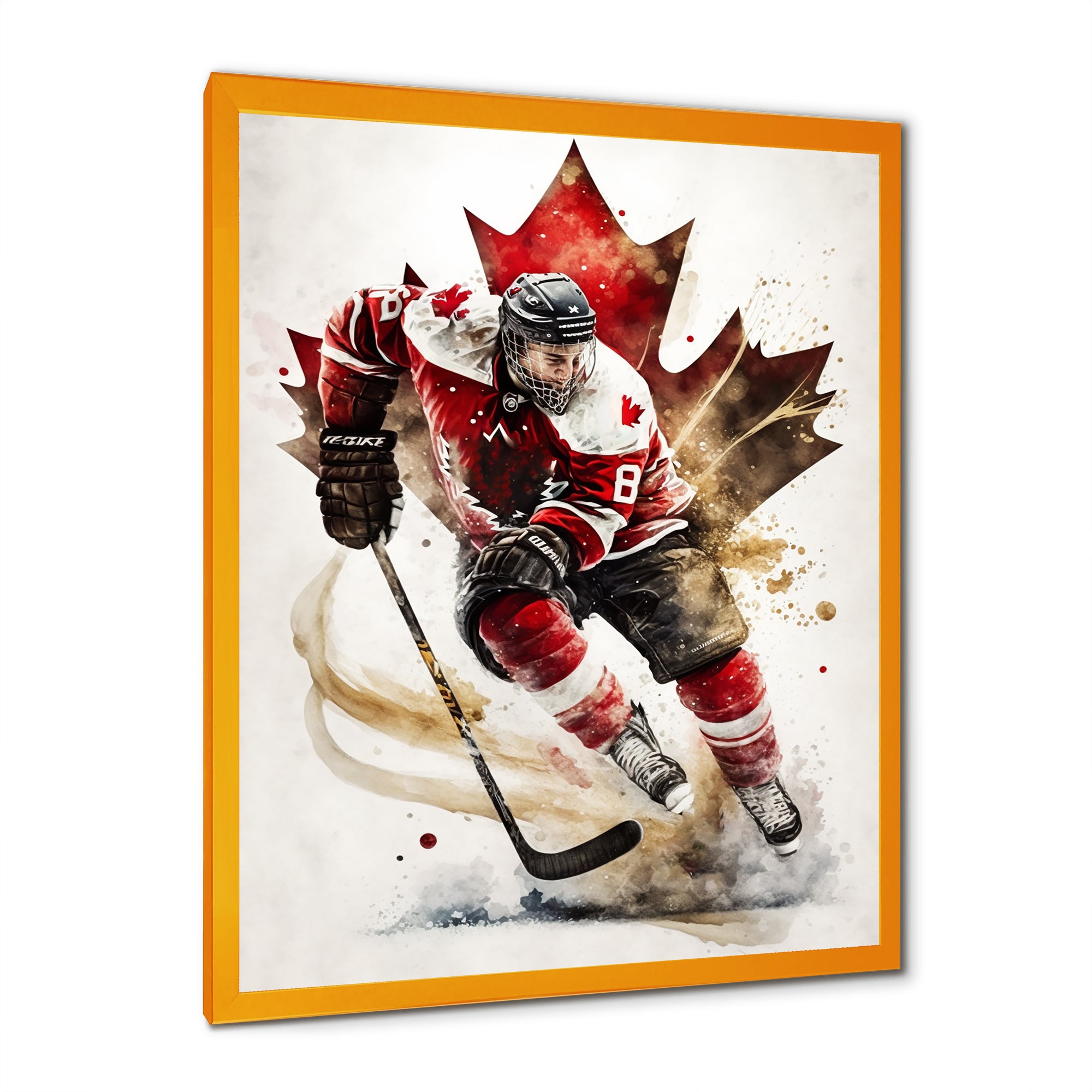 Canadian Hockey Player In Action I - Sport Hockey Canvas Wall Art