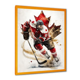 Canadian Hockey Player In Action I - Sport Hockey Canvas Wall Art