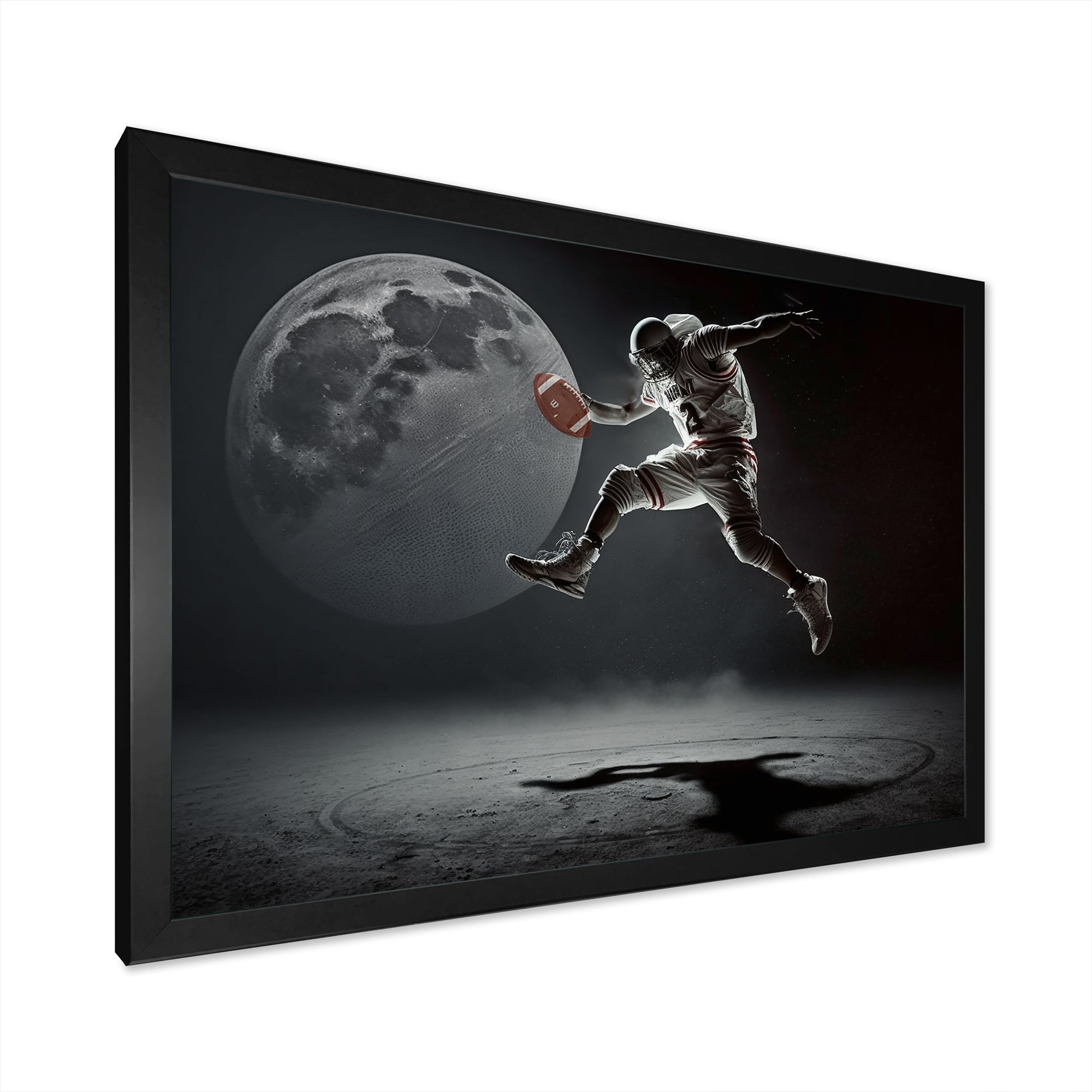 Touchdown On The Moon - Sport Basketball Canvas Wall Art