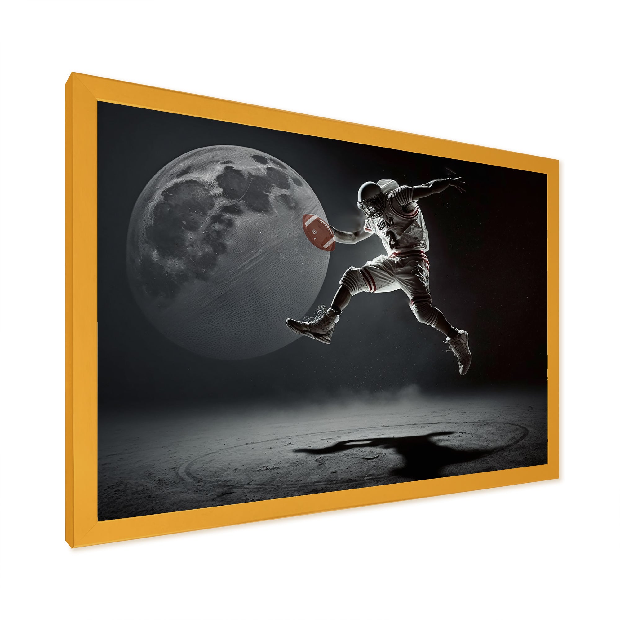 Touchdown On The Moon - Sport Basketball Canvas Wall Art