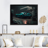 Vette In Underground Garage - Car Exotic Canvas Wall Art