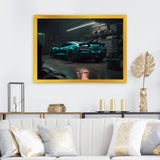 Vette In Underground Garage - Car Exotic Canvas Wall Art