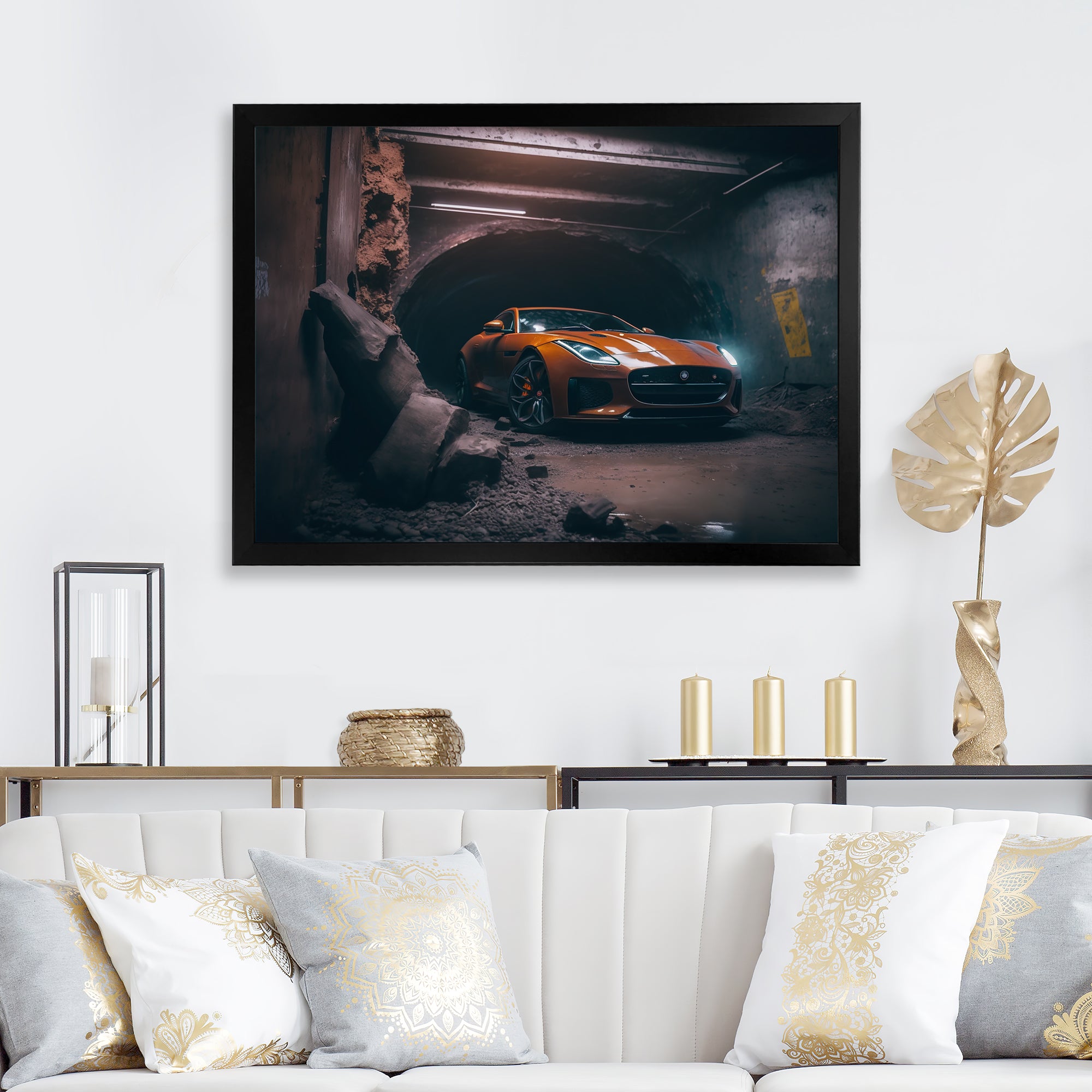 F In Underground Garage - Car Exotic Canvas Wall Art