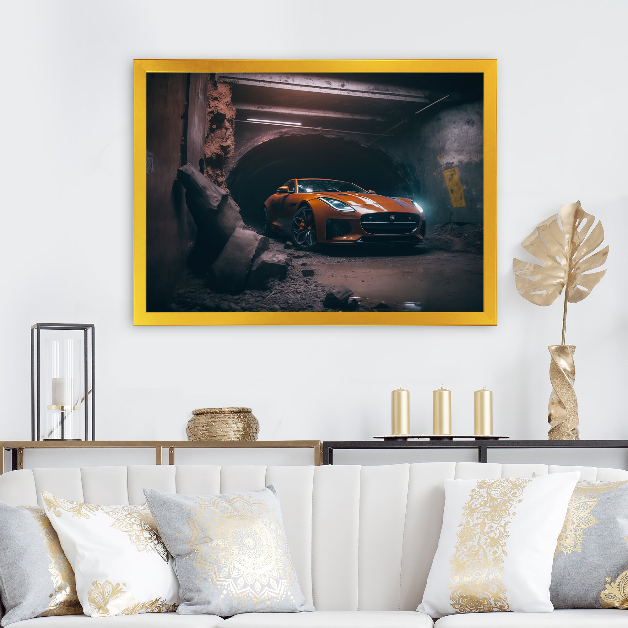 F In Underground Garage - Car Exotic Canvas Wall Art