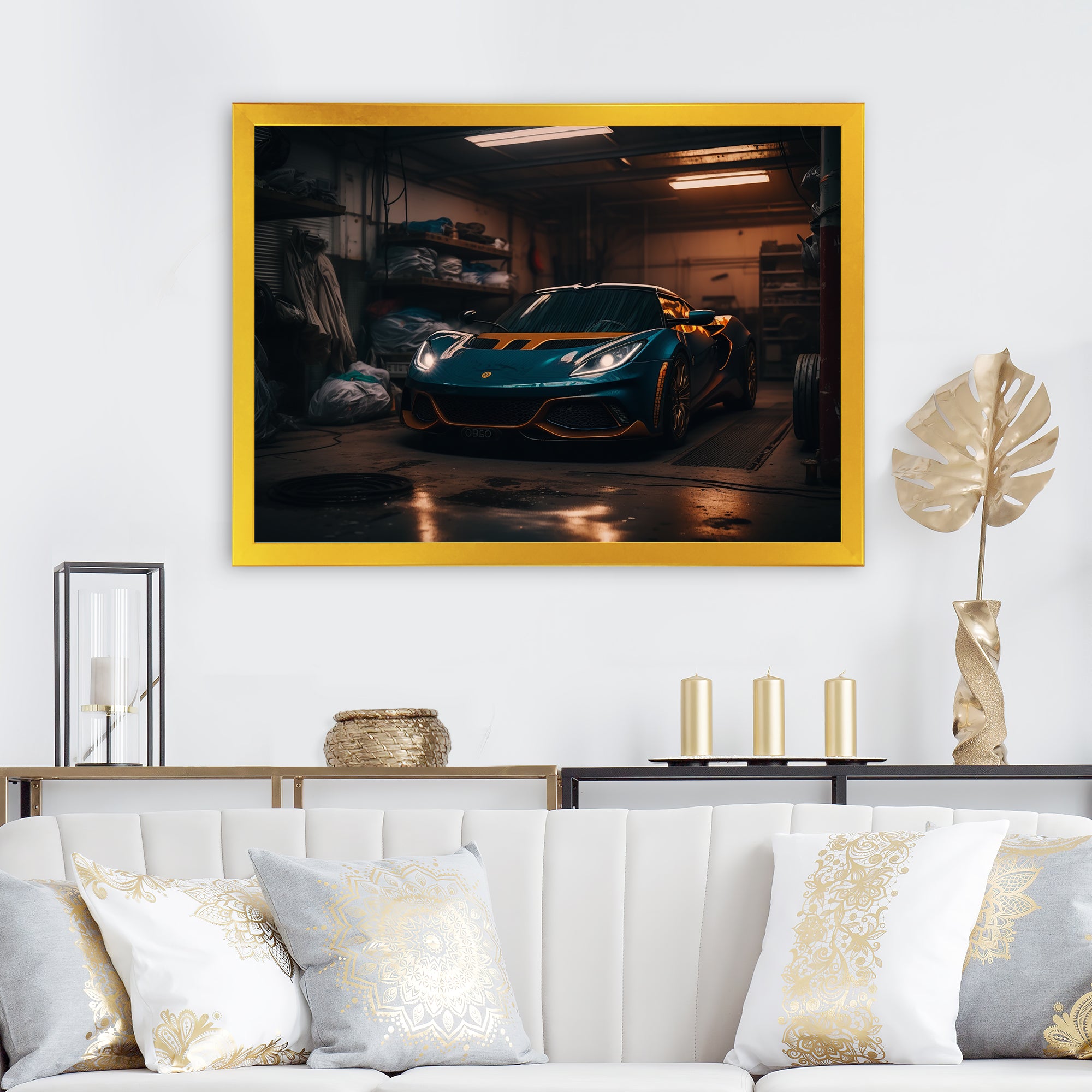 Uk Car In Underground Garage - Car Exotic Canvas Wall Art