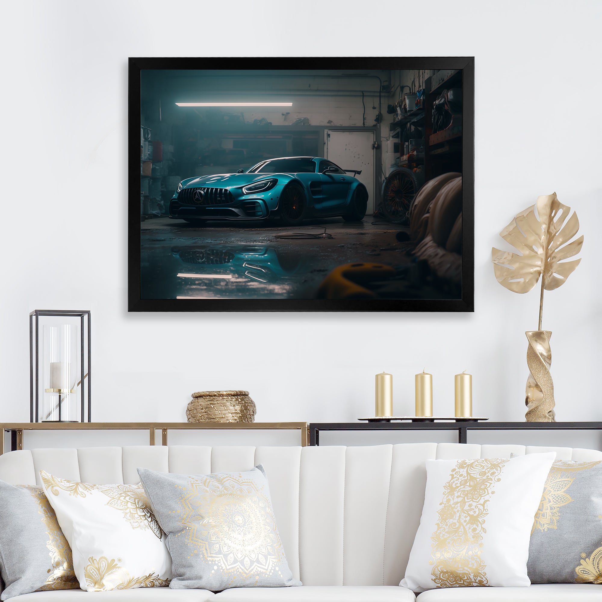 Gt In Underground Garage - Car Exotic Canvas Wall Art