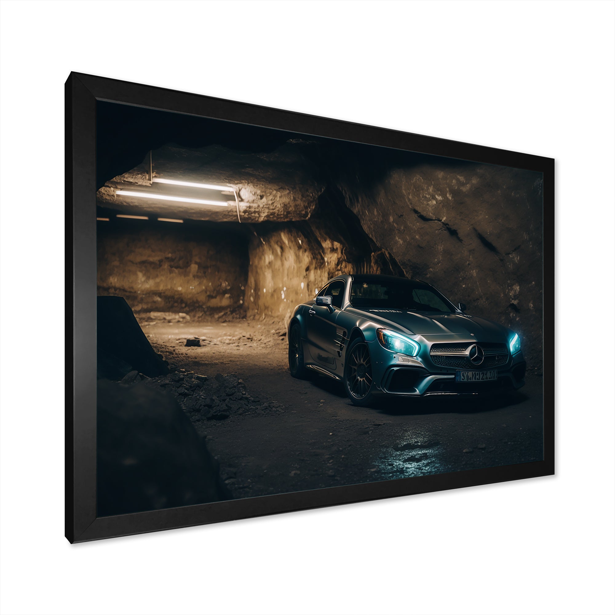 SL In Underground Garage - Car Exotic Canvas Wall Art