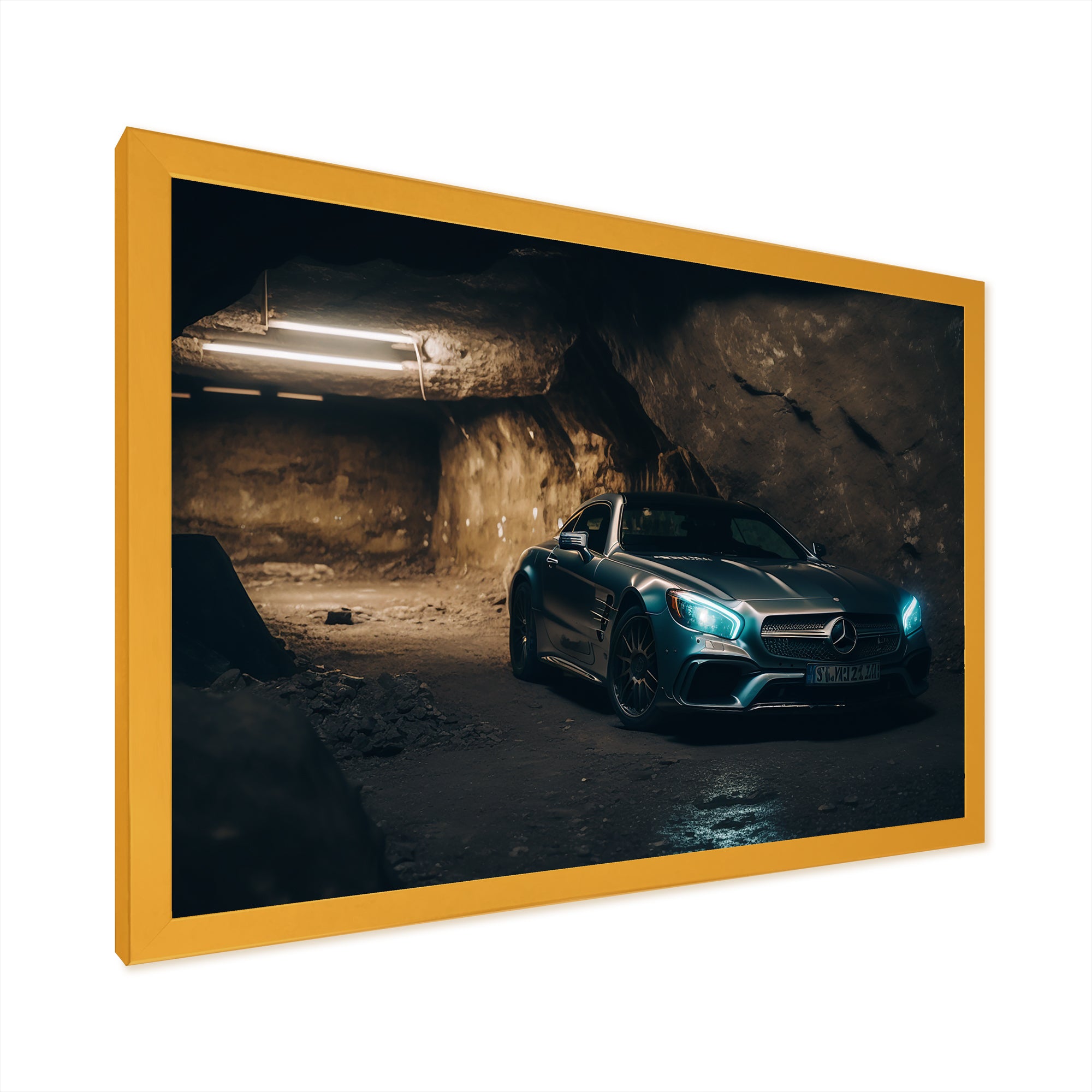 SL In Underground Garage - Car Exotic Canvas Wall Art