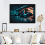 Hybrid Power In Underground Garage - Car Exotic Canvas Wall Art