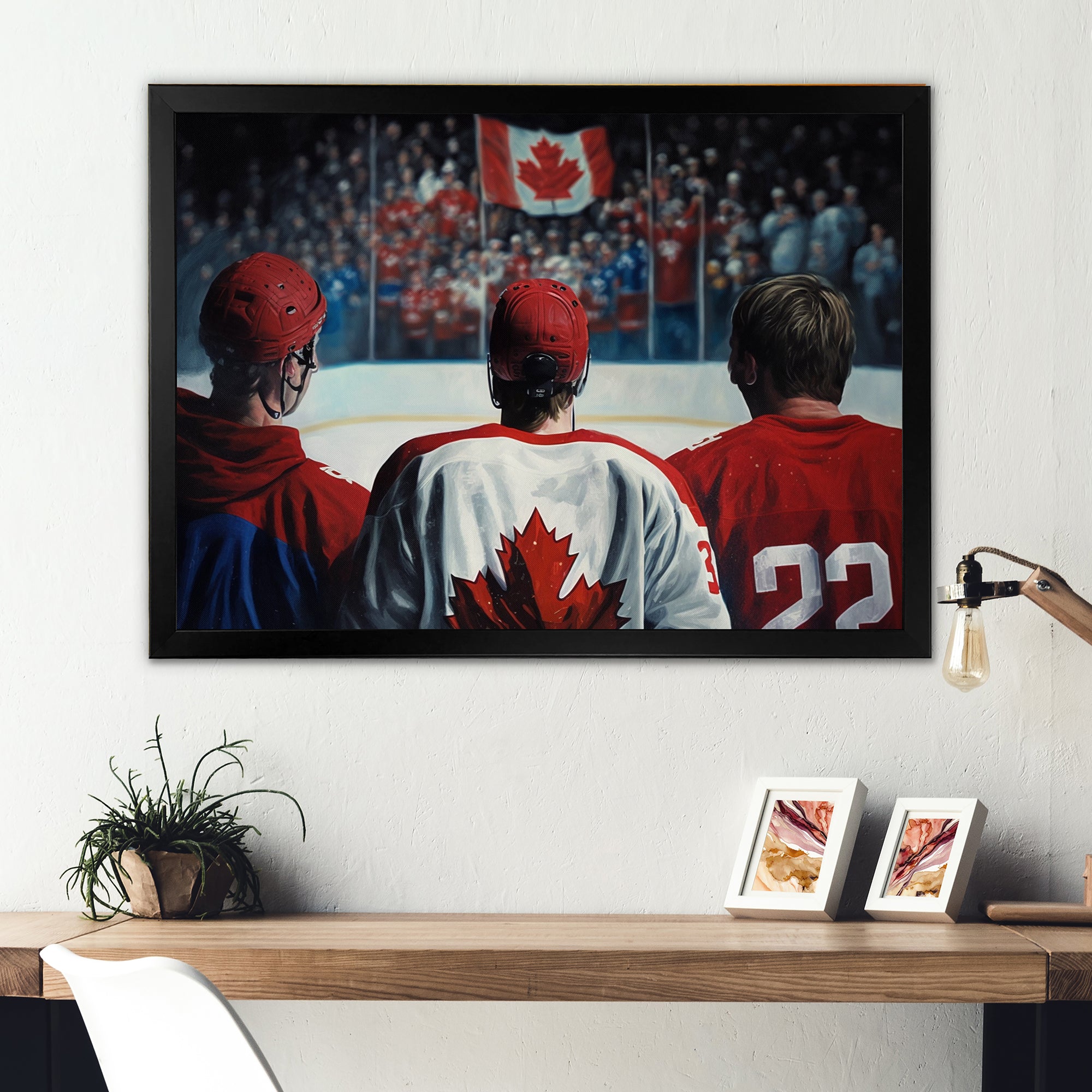 Hocky Players During Game - Sport Hockey Canvas Wall Art