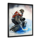 Hockey Goalie During Game I - Sport Hockey Canvas Wall Art