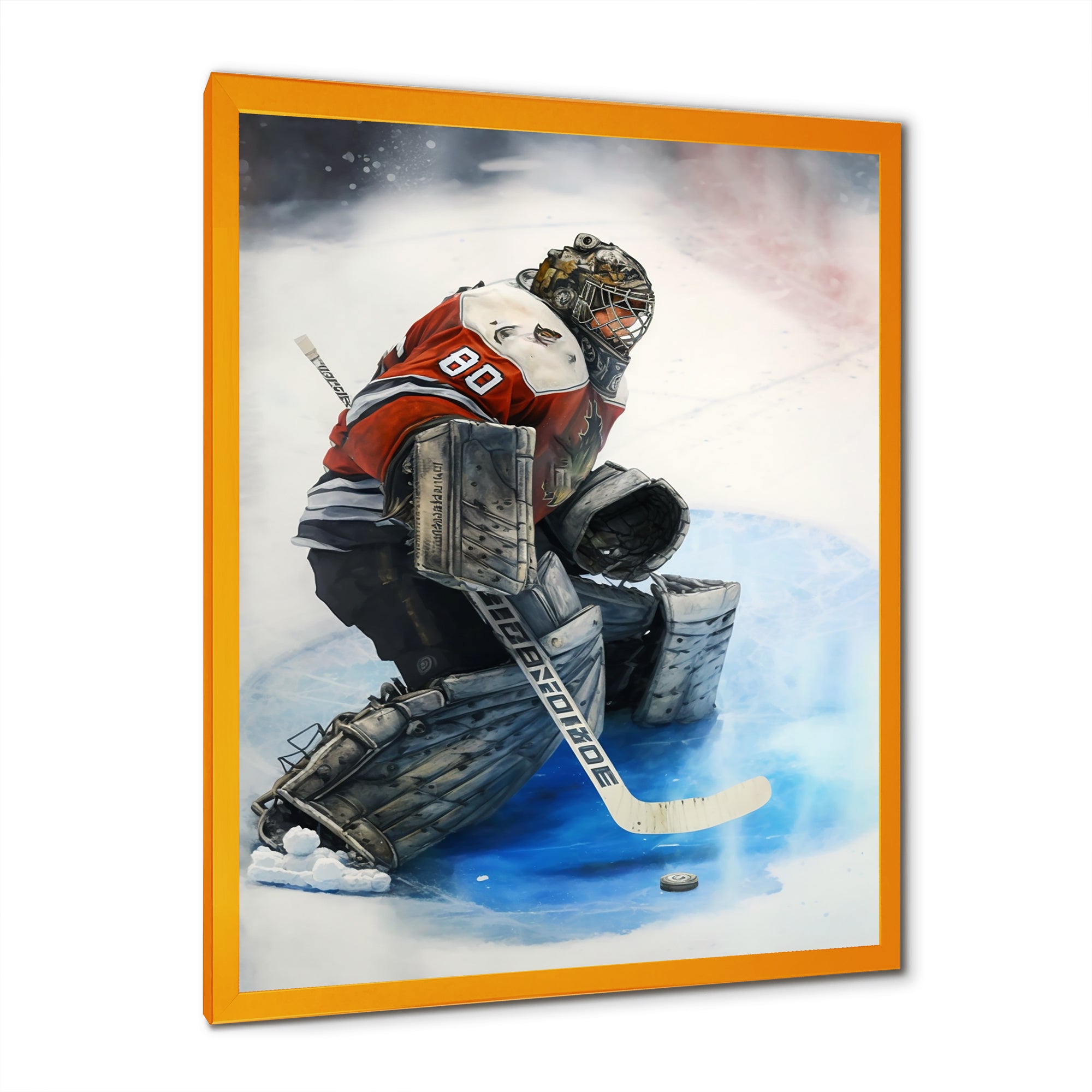 Hockey Goalie During Game I - Sport Hockey Canvas Wall Art
