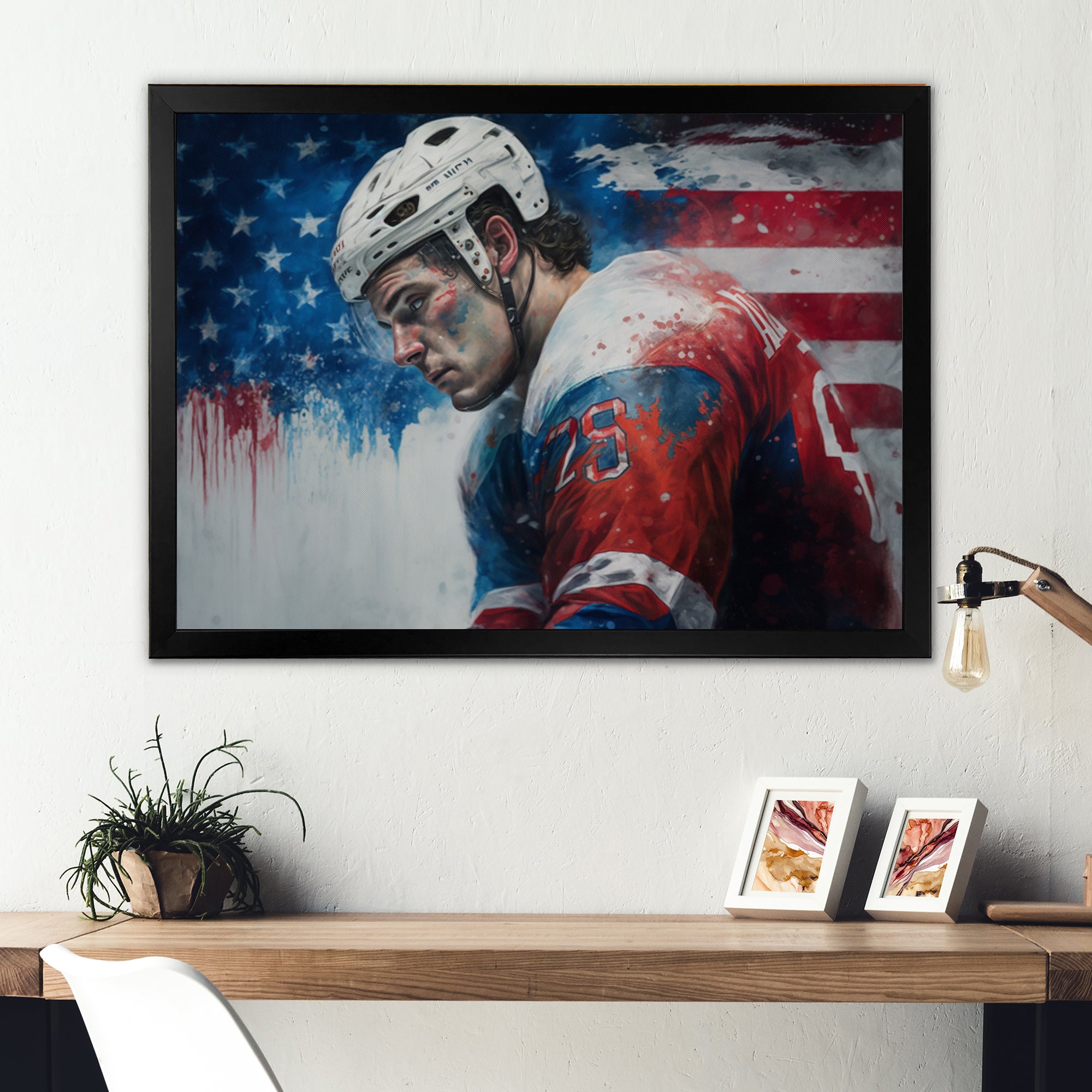 Hockey Player On Break I - Sport Hockey Canvas Wall Art