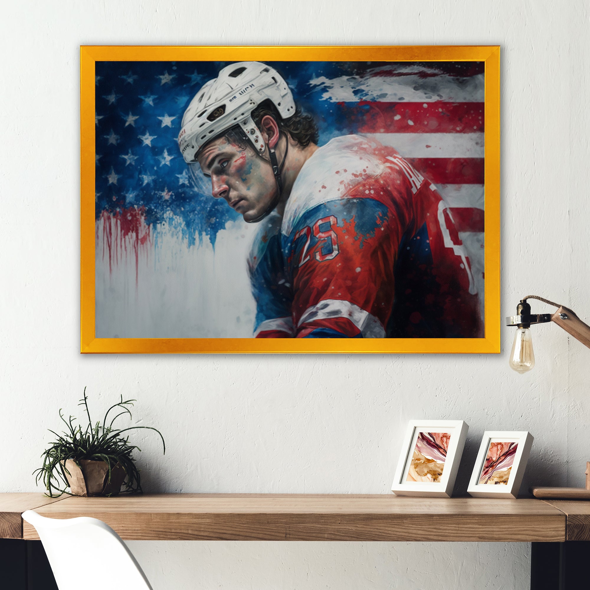Hockey Player On Break I - Sport Hockey Canvas Wall Art