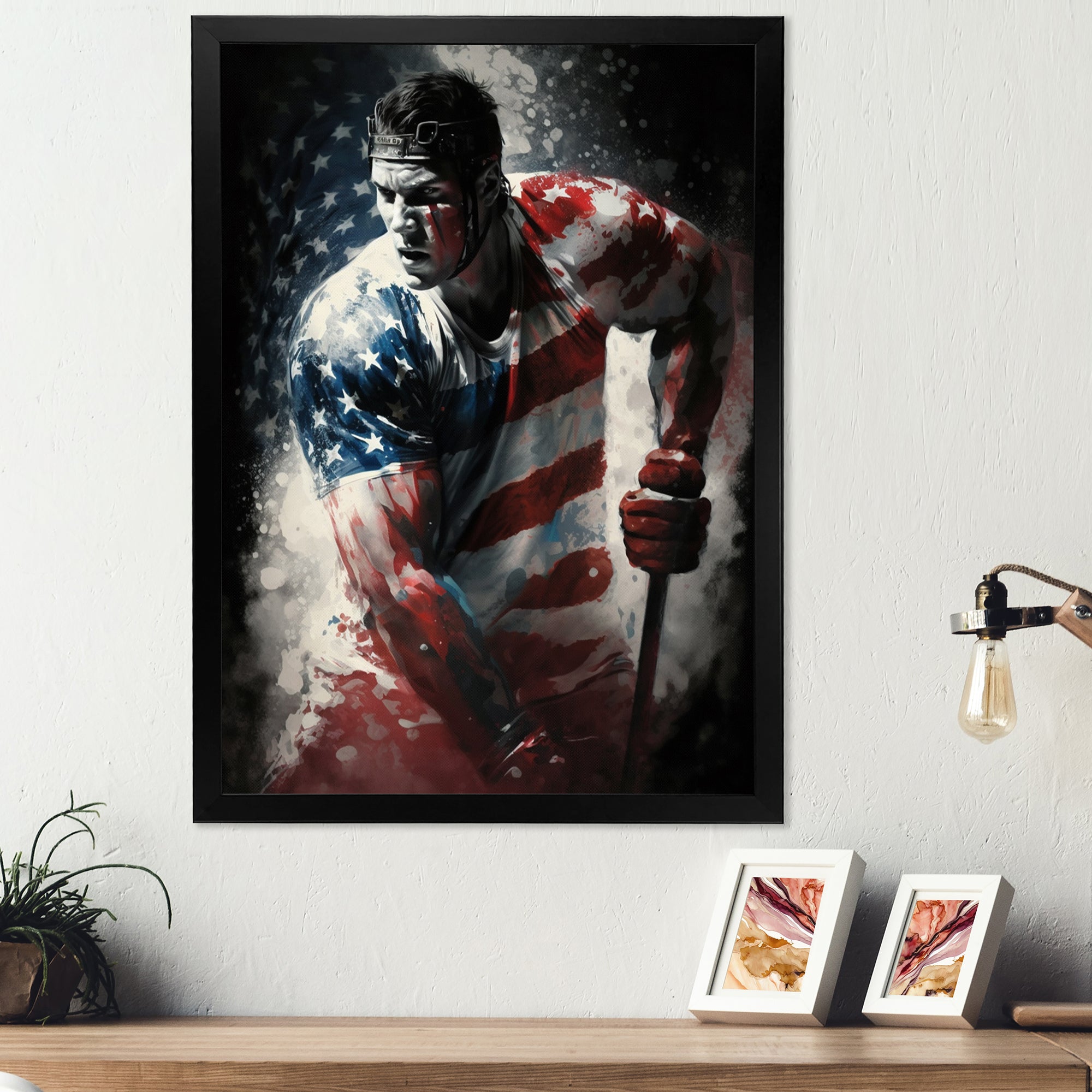 Hockey Playing On The Rink - Sport Hockey Canvas Wall Art