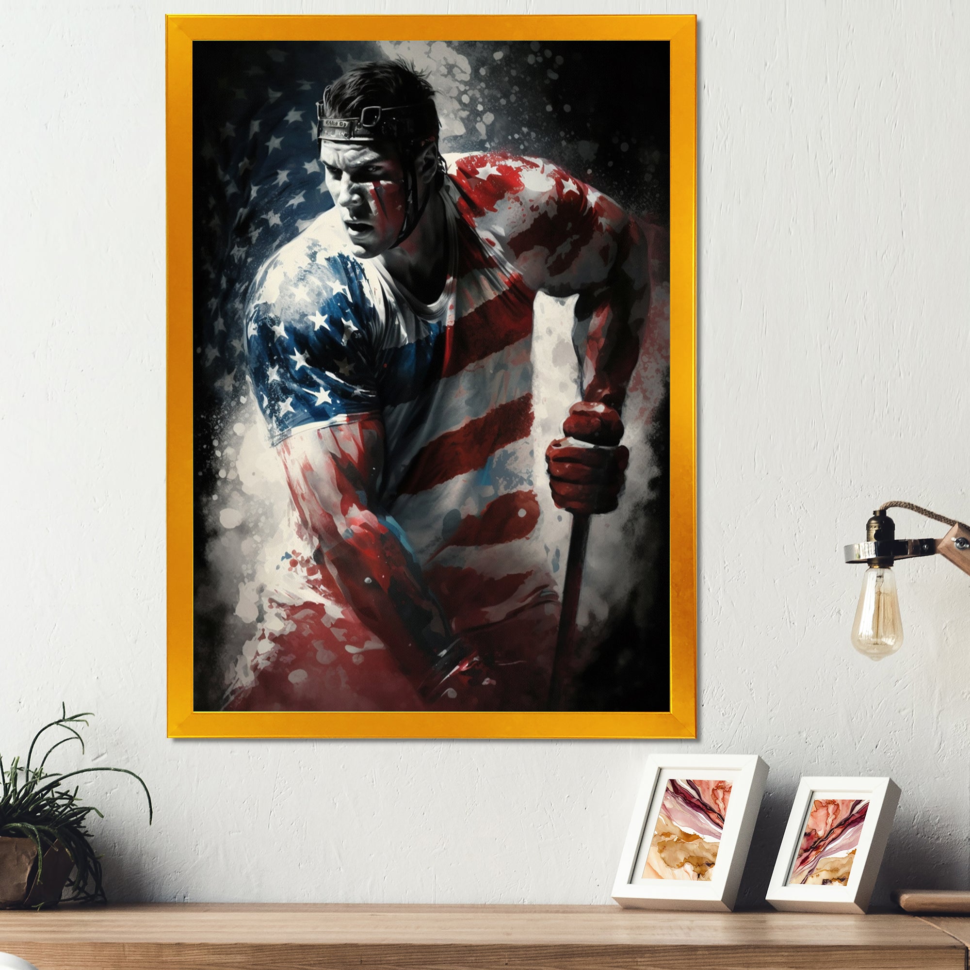 Hockey Playing On The Rink - Sport Hockey Canvas Wall Art